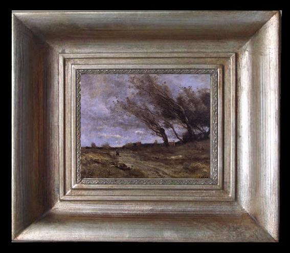 framed  Corot Camille Rafaga of wind, Ta077-2